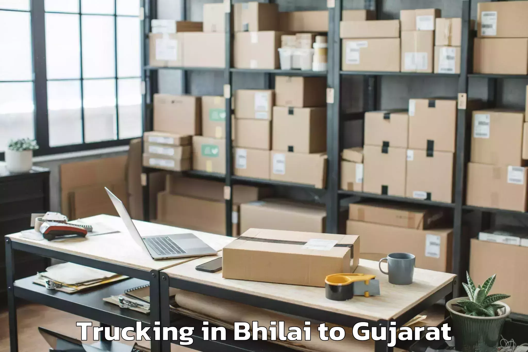 Top Bhilai to Porbandar Airport Pbd Trucking Available